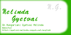 melinda gyetvai business card